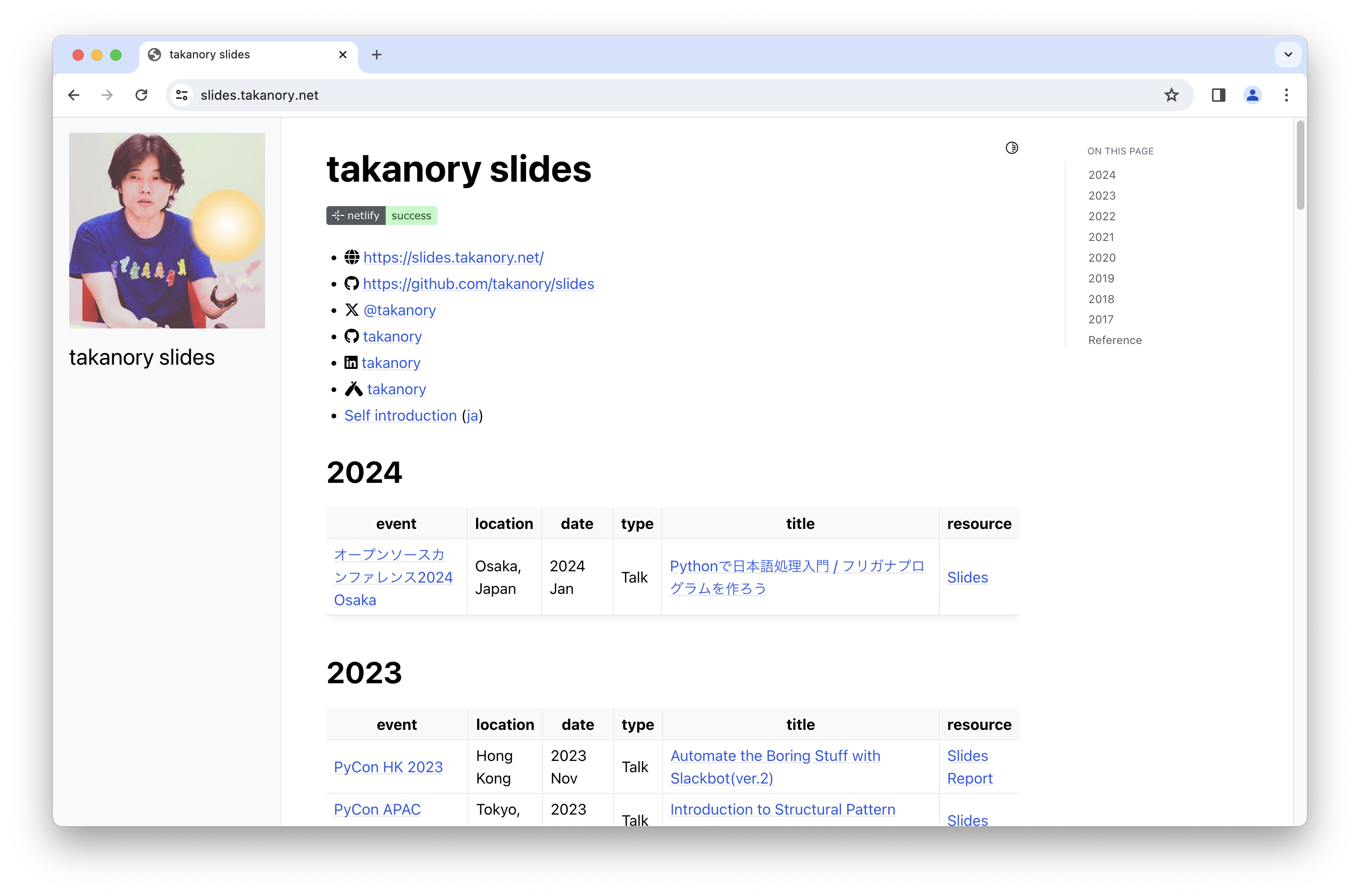 takanory slides
