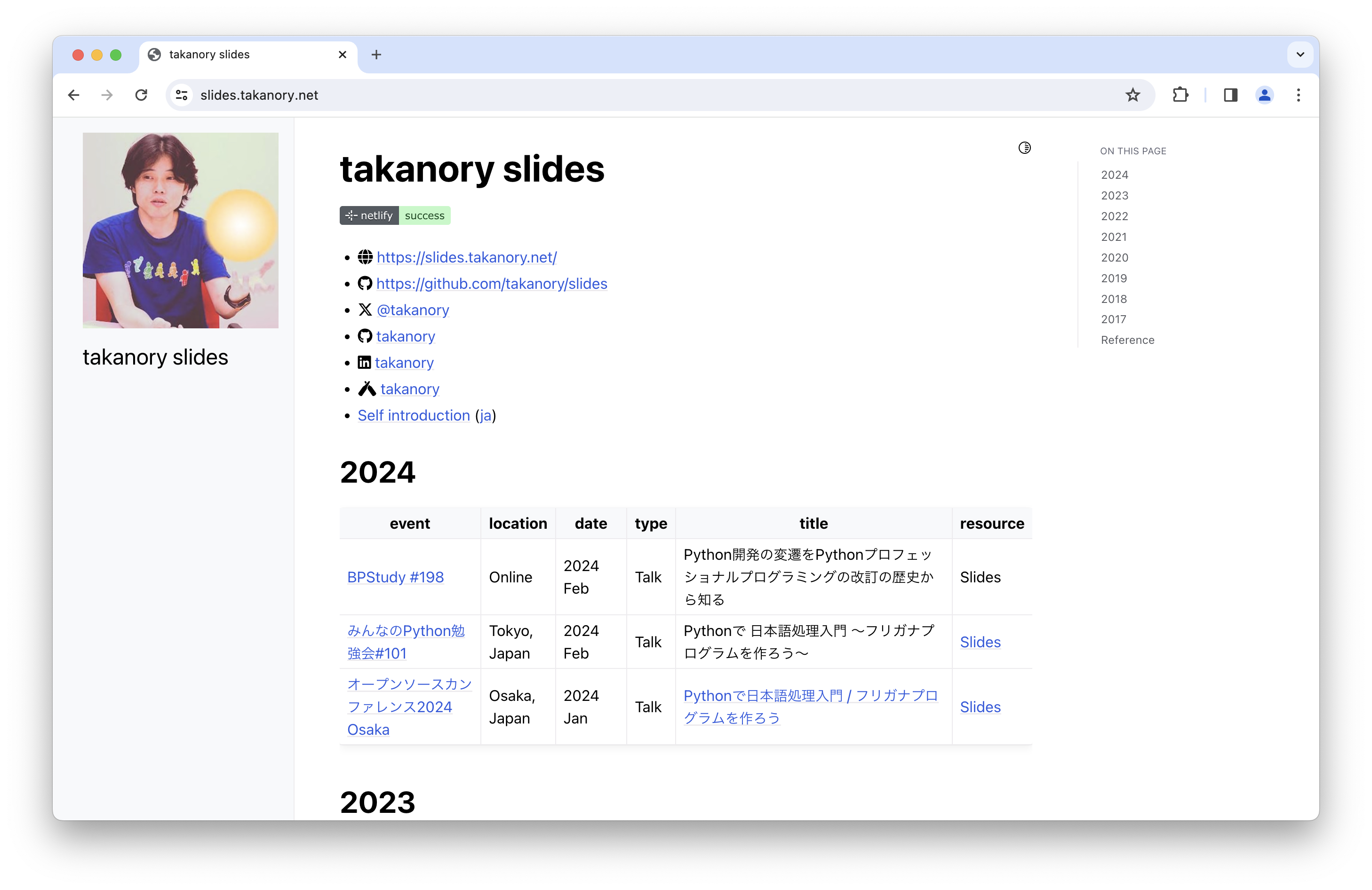 takanory slides